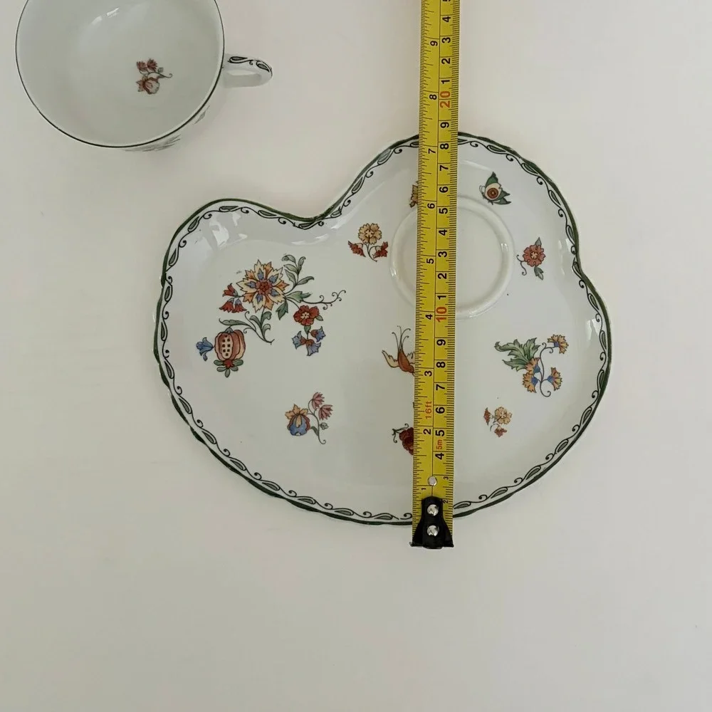 SYRACUSE China Roslyn Antique Snack Plate & Cup Set Floral O.P. Co. 1916